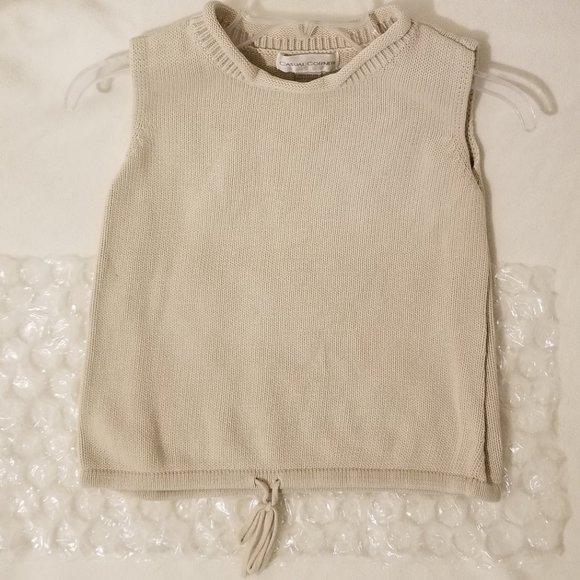 Casual Corner Sleeveless Knit Top Beige 100% Cotton Size M - Picture 2 of 5